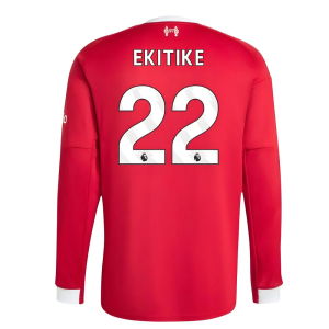 2025-2026 Liverpool Long Sleeve Home Shirt (Ekitike 22)