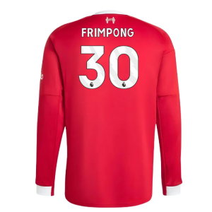 2025-2026 Liverpool Long Sleeve Home Shirt (Frimpong 30)
