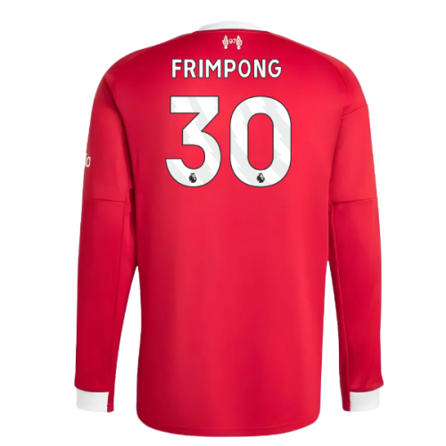 2025-2026 Liverpool Long Sleeve Home Shirt (Frimpong 30)