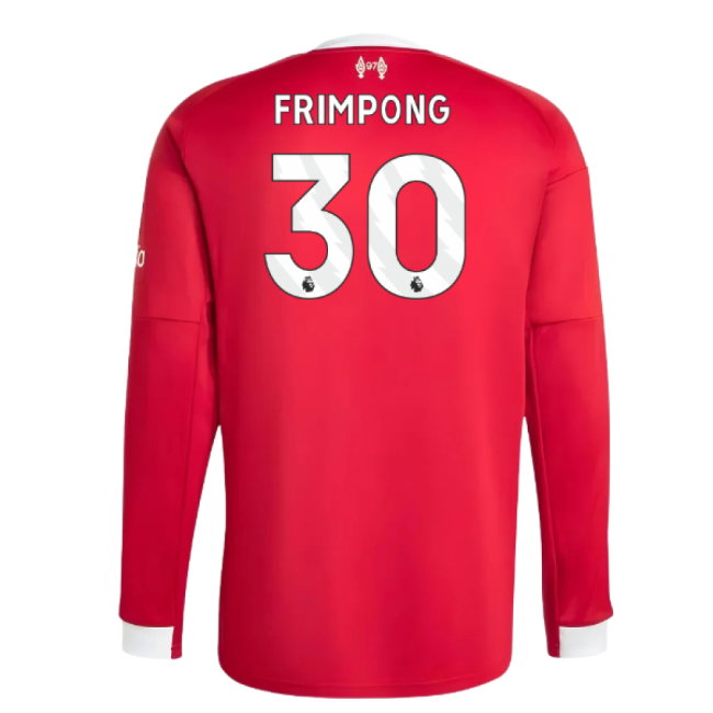 2025-2026 Liverpool Long Sleeve Home Shirt (Frimpong 30)