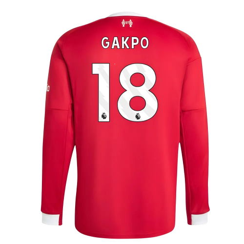 2025-2026 Liverpool Long Sleeve Home Shirt (Gakpo 18)