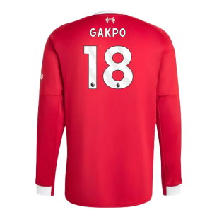 2025-2026 Liverpool Long Sleeve Home Shirt (Gakpo 18)