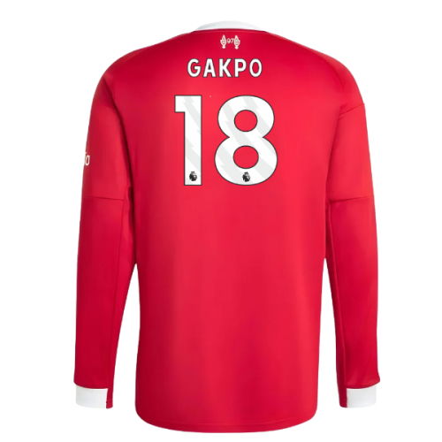 2025-2026 Liverpool Long Sleeve Home Shirt (Gakpo 18)
