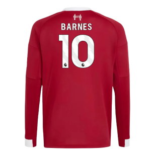 2025-2026 Liverpool Long Sleeve Home Shirt (Kids) (Barnes 10)