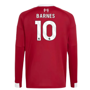 2025-2026 Liverpool Long Sleeve Home Shirt (Kids) (Barnes 10)
