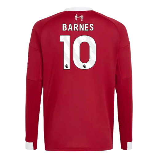 2025-2026 Liverpool Long Sleeve Home Shirt (Kids) (Barnes 10)
