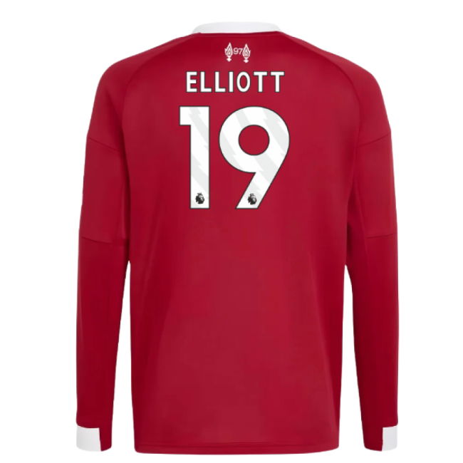 2025-2026 Liverpool Long Sleeve Home Shirt (Kids) (Elliott 19)