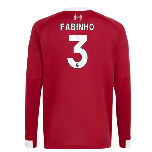 2025-2026 Liverpool Long Sleeve Home Shirt (Kids) (Fabinho 3)