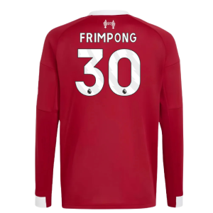 2025-2026 Liverpool Long Sleeve Home Shirt (Kids) (Frimpong 30)