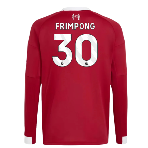 2025-2026 Liverpool Long Sleeve Home Shirt (Kids) (Frimpong 30)