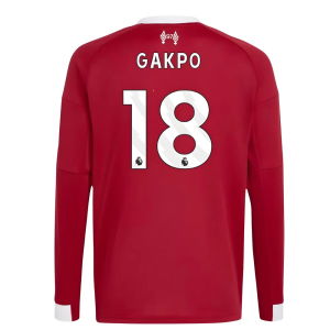 2025-2026 Liverpool Long Sleeve Home Shirt (Kids) (Gakpo 18)