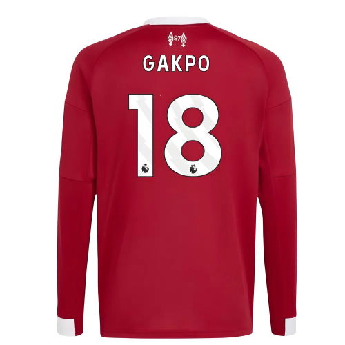 2025-2026 Liverpool Long Sleeve Home Shirt (Kids) (Gakpo 18)