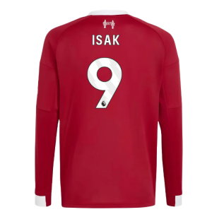 2025-2026 Liverpool Long Sleeve Home Shirt (Kids) (Isak 9)