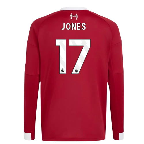 2025-2026 Liverpool Long Sleeve Home Shirt (Kids) (Jones 17)