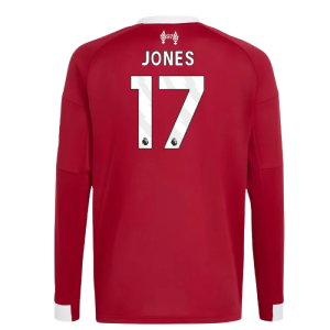 2025-2026 Liverpool Long Sleeve Home Shirt (Kids) (Jones 17)