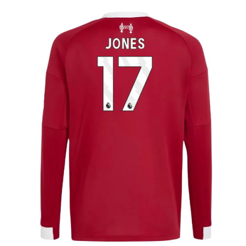 2025-2026 Liverpool Long Sleeve Home Shirt (Kids) (Jones 17)