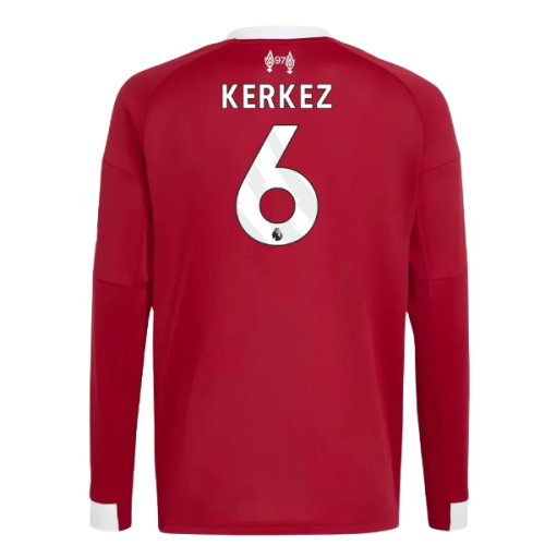 2025-2026 Liverpool Long Sleeve Home Shirt (Kids) (Kerkez 6)