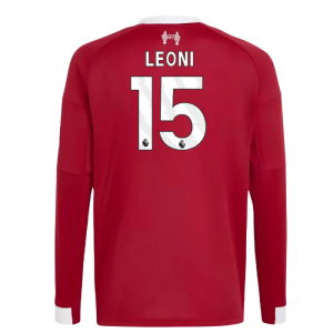 2025-2026 Liverpool Long Sleeve Home Shirt (Kids) (Leoni 15)