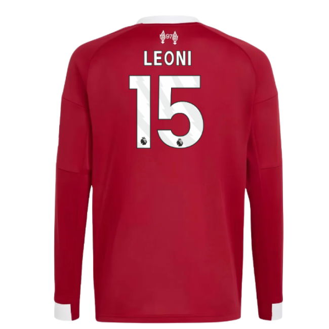 2025-2026 Liverpool Long Sleeve Home Shirt (Kids) (Leoni 15)