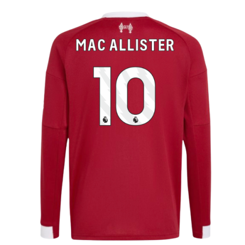 2025-2026 Liverpool Long Sleeve Home Shirt (Kids) (Mac Allister 10)