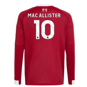2025-2026 Liverpool Long Sleeve Home Shirt (Kids) (Mac Allister 10)