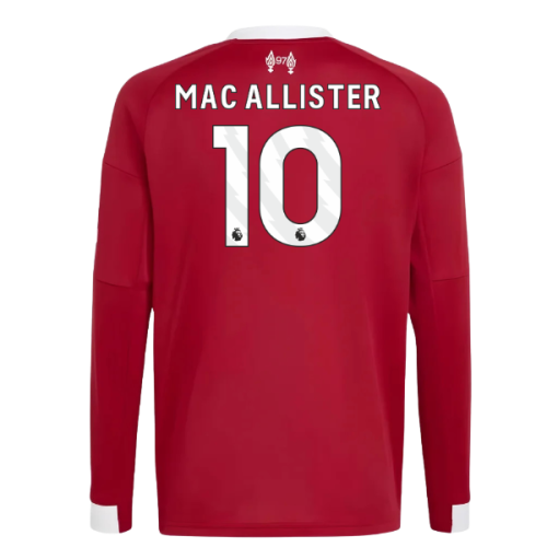 2025-2026 Liverpool Long Sleeve Home Shirt (Kids) (Mac Allister 10)