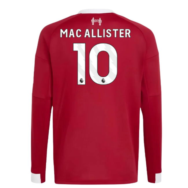 2025-2026 Liverpool Long Sleeve Home Shirt (Kids) (Mac Allister 10)