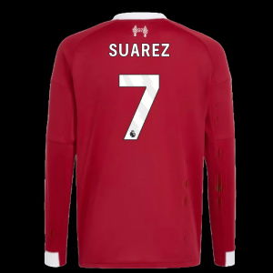 2025-2026 Liverpool Long Sleeve Home Shirt (Kids) (Suarez 7)