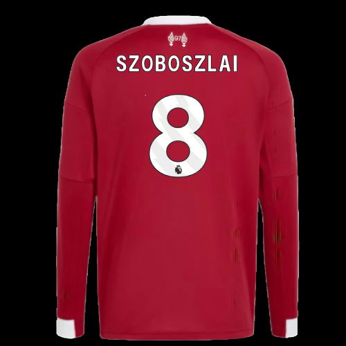 2025-2026 Liverpool Long Sleeve Home Shirt (Kids) (Szoboszlai 8)