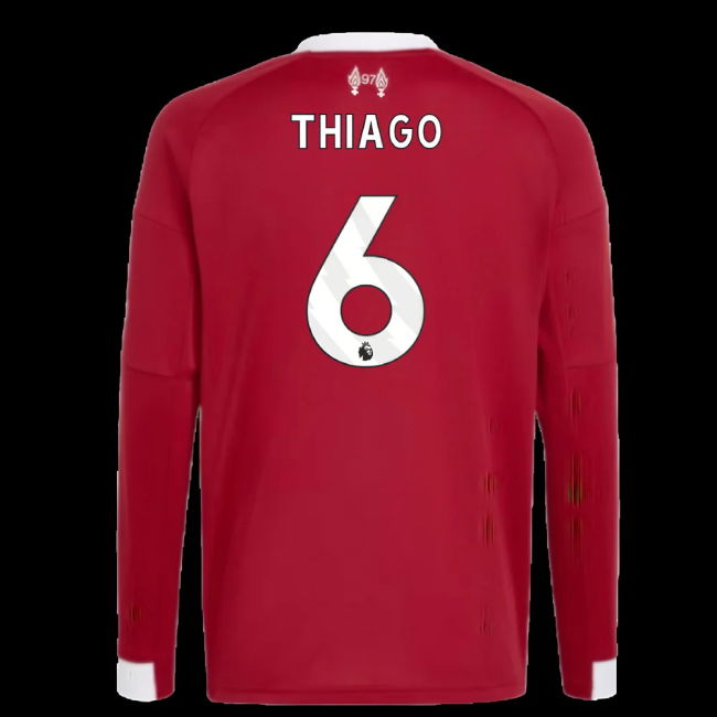 2025-2026 Liverpool Long Sleeve Home Shirt (Kids) (Thiago 6)