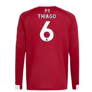2025-2026 Liverpool Long Sleeve Home Shirt (Kids) (Thiago 6)