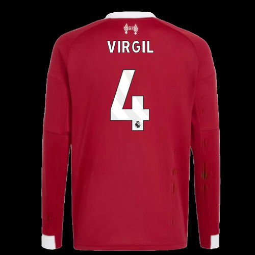 2025-2026 Liverpool Long Sleeve Home Shirt (Kids) (Virgil 4)