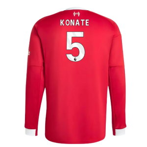 2025-2026 Liverpool Long Sleeve Home Shirt (Konate 5)