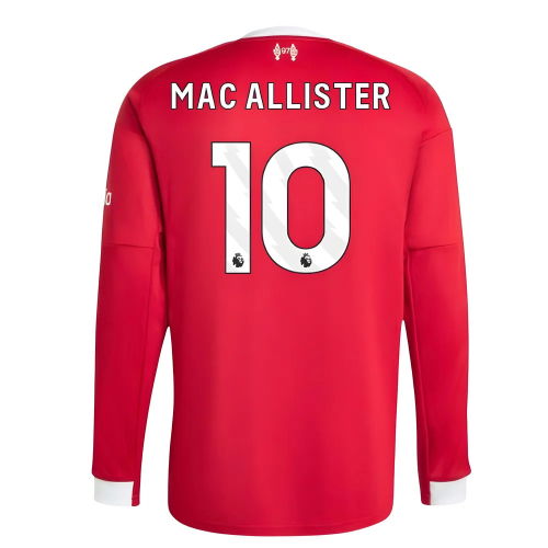 2025-2026 Liverpool Long Sleeve Home Shirt (Mac Allister 10)