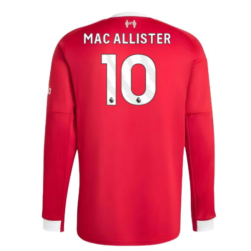 2025-2026 Liverpool Long Sleeve Home Shirt (Mac Allister 10)