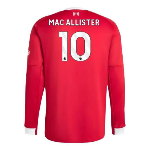2025-2026 Liverpool Long Sleeve Home Shirt (Mac Allister 10)