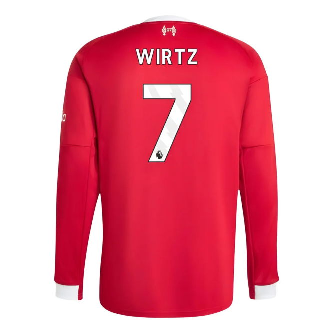 2025-2026 Liverpool Long Sleeve Home Shirt (Wirtz 7)