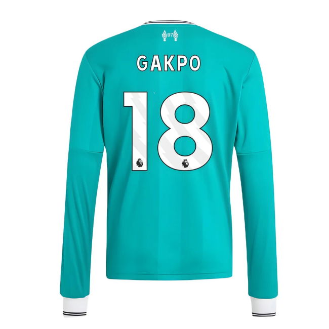 2025-2026 Liverpool Long Sleeve Third Shirt (Kids) (Gakpo 18)