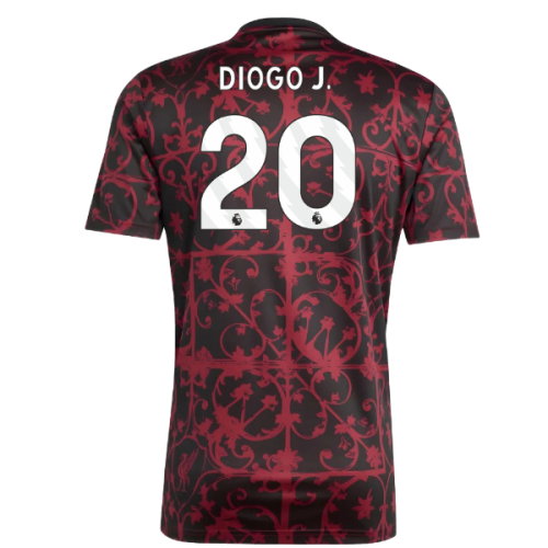 2025-2026 Liverpool Pre-Match Shirt (Black) (Diogo J. 20)