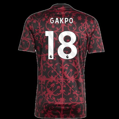 2025-2026 Liverpool Pre-Match Shirt (Black) (Gakpo 18)