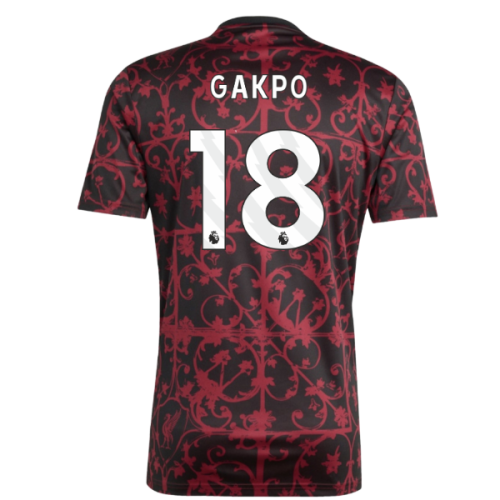 2025-2026 Liverpool Pre-Match Shirt (Black) (Gakpo 18)