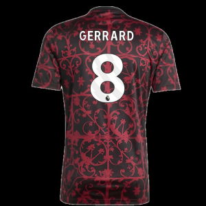 2025-2026 Liverpool Pre-Match Shirt (Black) (Gerrard 8)