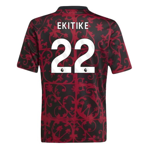 2025-2026 Liverpool Pre-Match Shirt (Black) - Kids (Ekitike 22)
