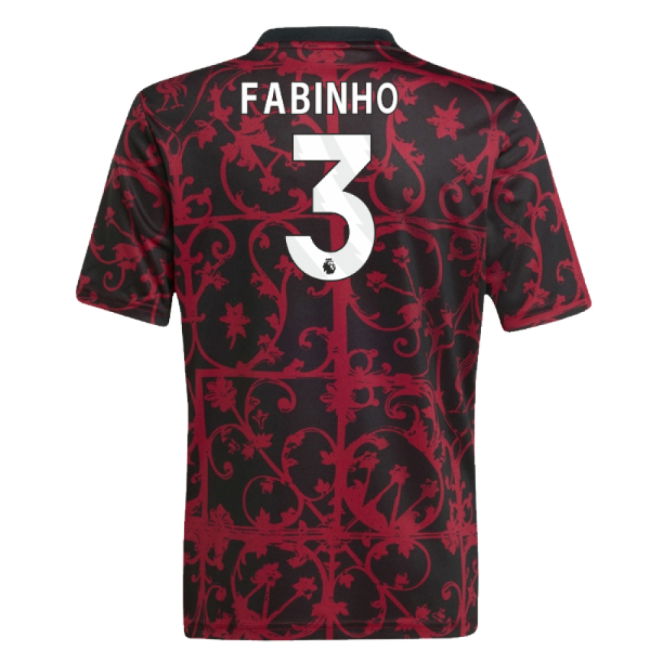 2025-2026 Liverpool Pre-Match Shirt (Black) - Kids (Fabinho 3)