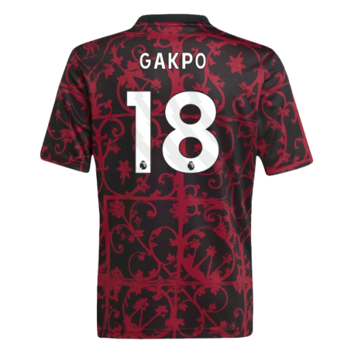 2025-2026 Liverpool Pre-Match Shirt (Black) - Kids (Gakpo 18)
