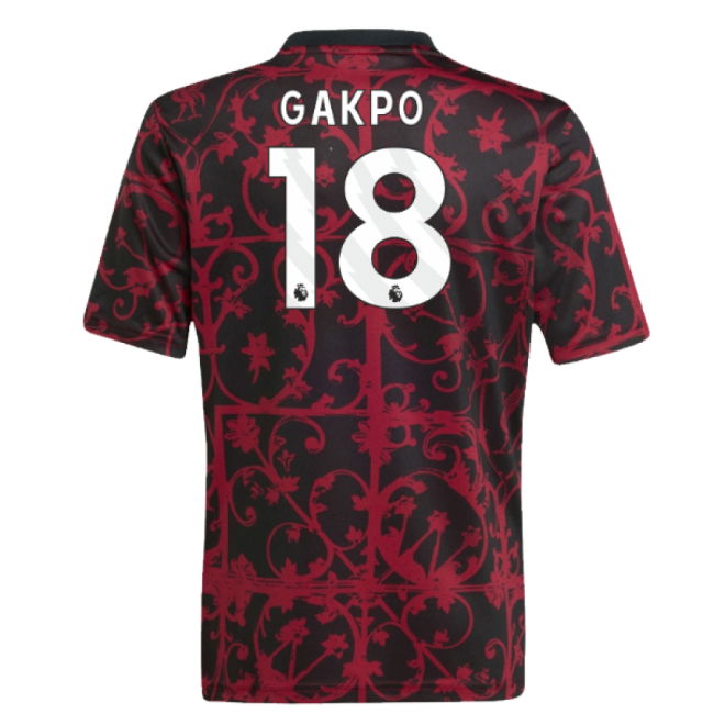 2025-2026 Liverpool Pre-Match Shirt (Black) - Kids (Gakpo 18)