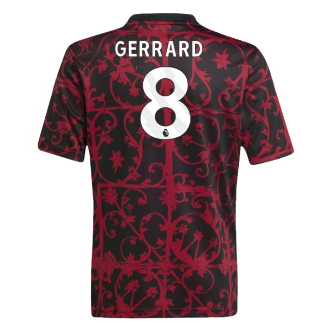2025-2026 Liverpool Pre-Match Shirt (Black) - Kids (Gerrard 8)