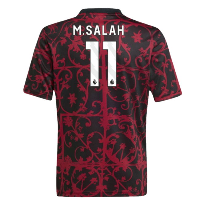 2025-2026 Liverpool Pre-Match Shirt (Black) - Kids (M.Salah 11)