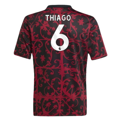 2025-2026 Liverpool Pre-Match Shirt (Black) - Kids (Thiago 6)
