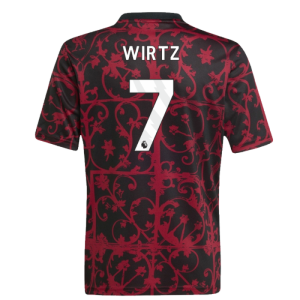 2025-2026 Liverpool Pre-Match Shirt (Black) - Kids (Wirtz 7)